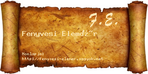 Fenyvesi Elemér névjegykártya