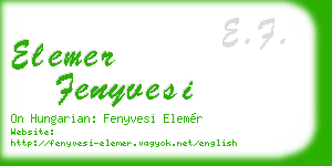elemer fenyvesi business card
